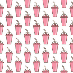 Vector slush drink isolated icon. Cartoon ice cup (Frozen Drink). Emoji clipart drawing of tropical smoothie shake.