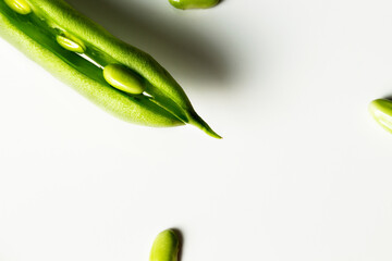 Green Pod on a white background