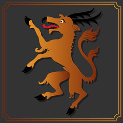 Vintage brown devil. Vector illustration