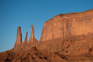 Natural W-shape butte carved by erosion near mesa