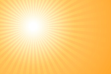 Abstract orange background. Sunbeam ullustration banner and poster. Hot backdrop with rays.