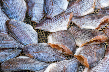 Dried fishes of local food of Thailand
