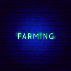 Fototapeta na wymiar Farming Neon Text