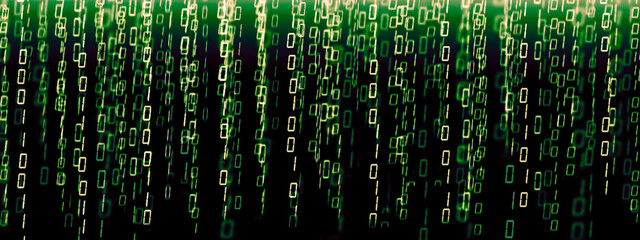 Abstract Technology Binary code Background.Digital binary data and Secure Data Concept. green matrix