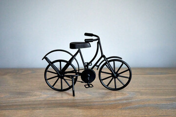 Fototapeta premium Metal figure black bicycle sideways