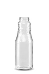 Liter jar with thread for juice on a white background isolate