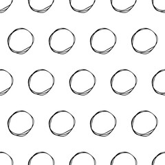Seamless pattern with sketch circles shape
