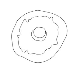 Mushroom royal champignons line, great design for any purposes. Vegan and vegetarian food. Organic nutrition. Autumn. Vector doodle