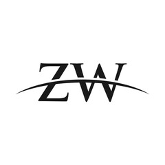 ZW initial swoosh horizon, letter logo designs vector