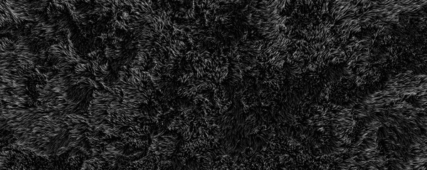 Fototapeta premium Schwarzes Fell, abstrakter 3D Render Hintergrund