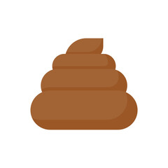 Shit icon. Yellow feces that smell so bad that flies fly around. Simple flat vector design.