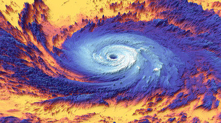 Hurricane thermal photos or Earth climate change thermal image captured. Elements of this image...