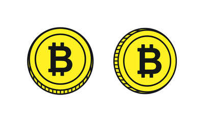 Bitcoin icon. Crypto coins. Illustration vector
