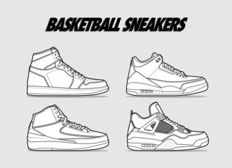 Hypebeast Streetwear sneakerhead set, fashion shoes for basketball or casual shoe. Sport kick set