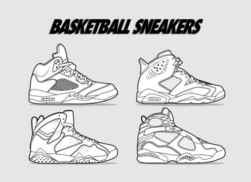 basketball shoes coloring pages