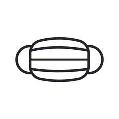 Naklejka premium face mask icon. Medical mask for preventing the virus in patients with high fever.