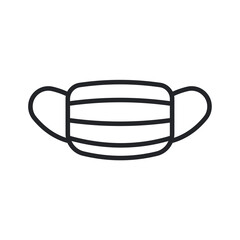 face mask icon. Medical mask for preventing the virus in patients with high fever.