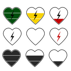 colorful heart charge level vector graphics icon collection flat sty