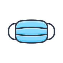 face mask icon. Medical mask for preventing the virus in patients with high fever.