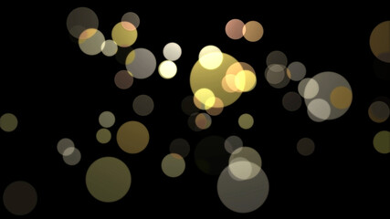 黄色の円形の背景素材(黒背景)	