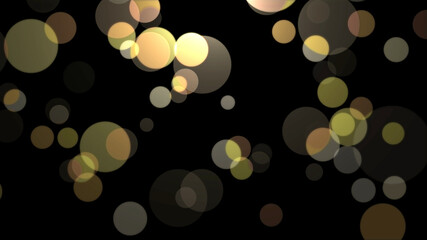 黄色の円形の背景素材(黒背景)	