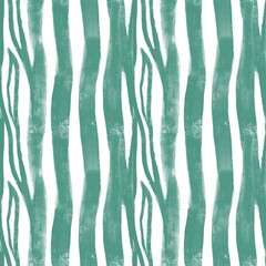 Abstract stripes, leaves seamless pattern. Green animal zebra print