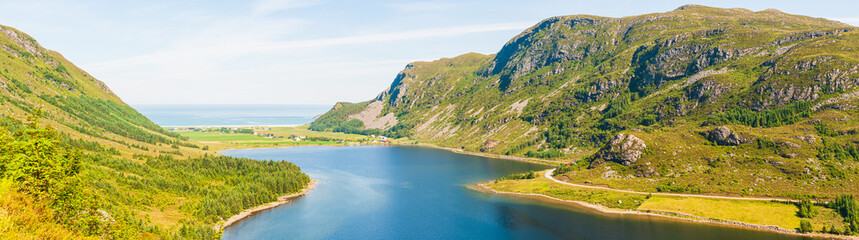 Panorama of lake and sea scenery, Norway