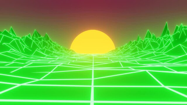 Computer generated binary code landscape  . Big Data . Binary Code . Wireframe landscape . Abstract technology background. Network connection. Big data visualization. retro Wirefram