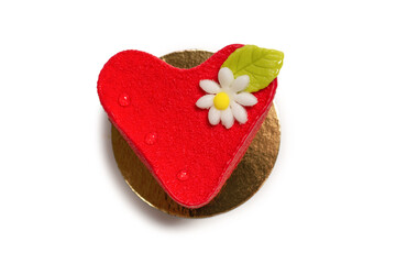 Heart cake isolated on a white background.