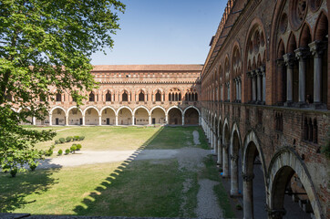 Fototapeta na wymiar Visconti Castle in Pavia - Lombardy - Italy - Europe