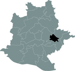 Obraz premium Black location map of the Stuttgarter Stadtbezirk Wangen district inside the German regional capital city of Stuttgart, Germany