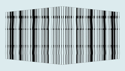 Repetitive creative minimalist contemporary art illustrations for wall decoration, postcard, brochure cover design. Playful composition of basic wiggly lines. Perspective architectonical. Complex.