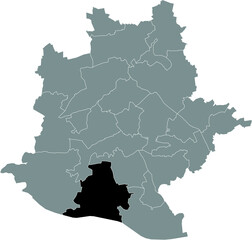 Black location map of the Stuttgarter Stadtbezirk Möhringen district inside the German regional capital city of Stuttgart, Germany