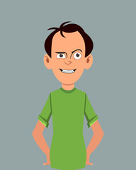  Cartoon character upset facial expression vector illustration. Young businessman character expression for design, motion or animation.