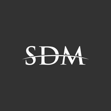 SDM initial swoosh horizon, letter logo designs vector