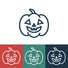 Linear vector icon with halloween pumpkin