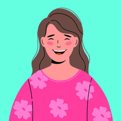 Pretty girl. Illustration of a European woman. Great for avatars.