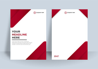 Vector cover designs. Future Poster template. Smartphone modern background set. Red white abstract business geometric background