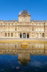 Fototapeta na wymiar The Louvre palace architecture in Paris