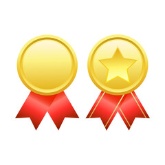 Golden award, medal, certificate vector illustration, icon