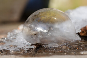 Seifenblase, gefroren, Winter, kalt,