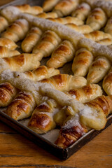 invoices with pastry chef freshly made ready to eat