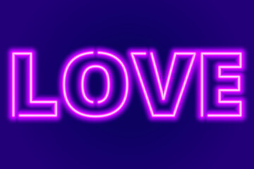 word love neon sign. Vector illustration