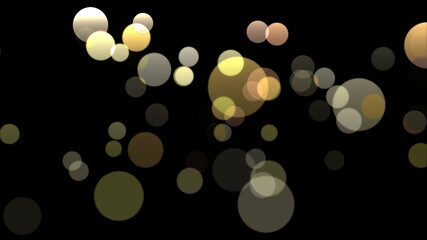 黄色の円形の背景素材(黒背景)	