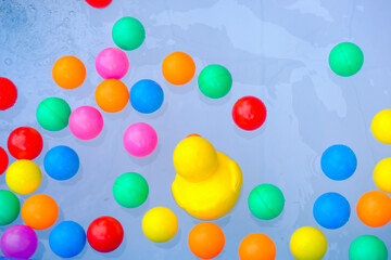 Clolorful ball in rubber swimming pool