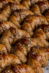 whole grain butter croissants seeds freshly made ready to eat