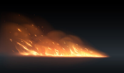Fire motion background with smoke effect