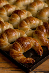 Butter croissants freshly made ready to eat