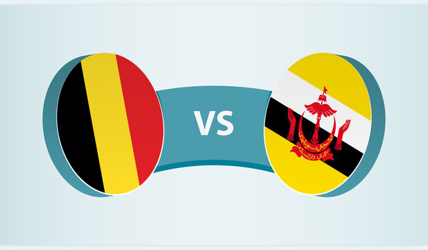 Belgium versus Brunei, team sports competition concept.