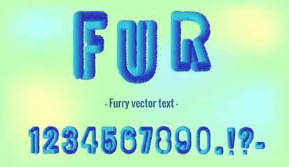 furry alphabet font, plushy text effect